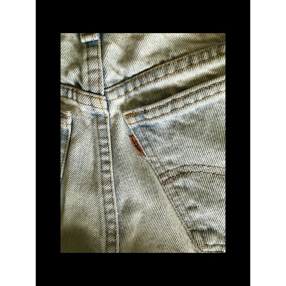 Vintage Levis 550 Cut Off Jean Shorts Womens 24 Light Wash Orange Tab Student - Picture 3 of 13